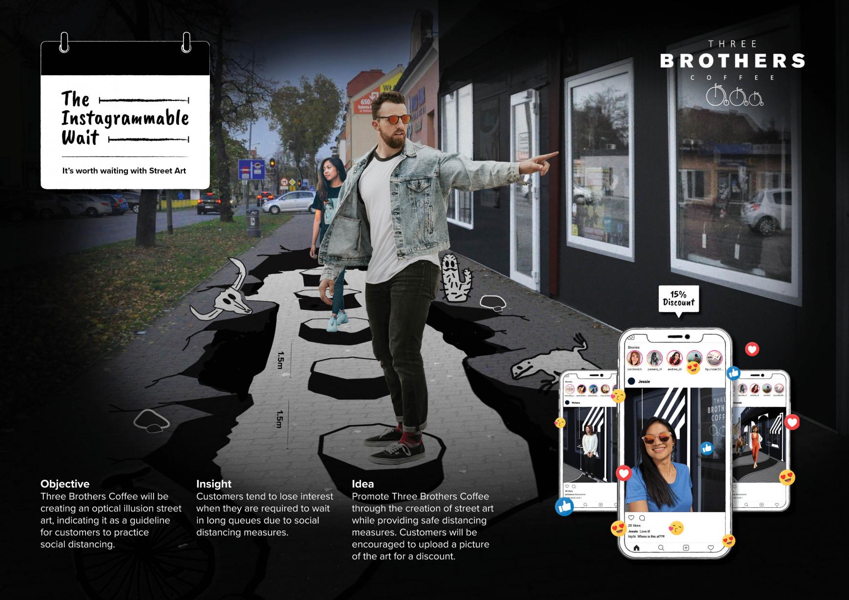 Three Brothers Coffee Experiential Ad - The Instagrammable Wait
