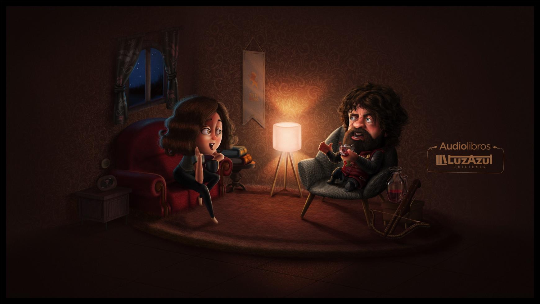 Ediciones Luz Azul Print Ad - Audiobooks characters