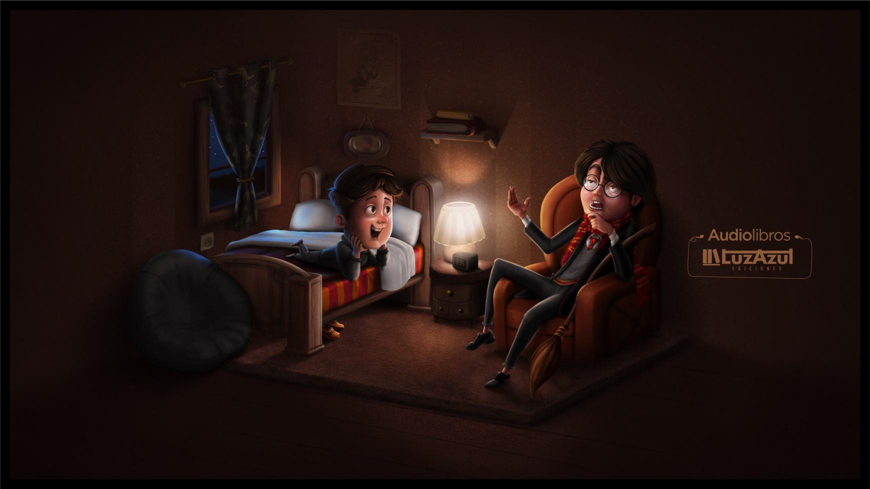 Ediciones Luz Azul Print Ad - Audiobooks characters
