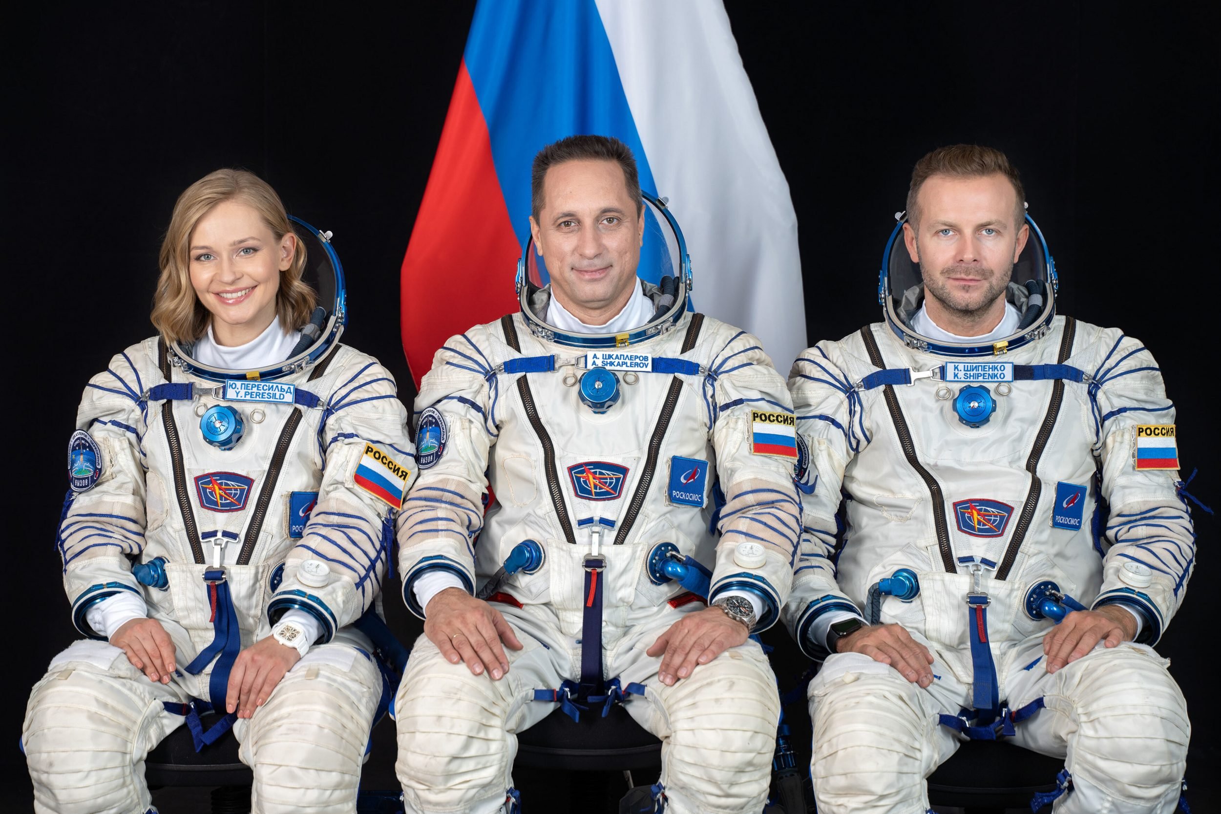 Soyuz MS-19/65S CrewYulia Peresild, Anton Shkaplerov, Klim Shipenko from GCTC