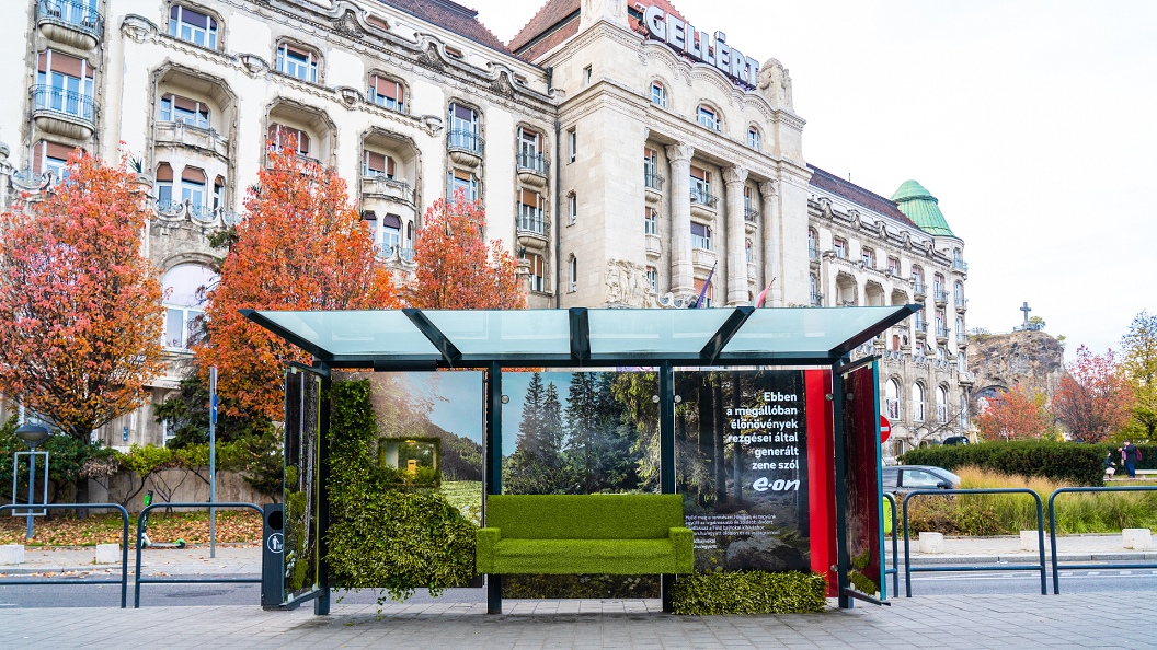 E.ON Hungary Group Outdoor Ad - Budapest tram stops feature music generated by living plants