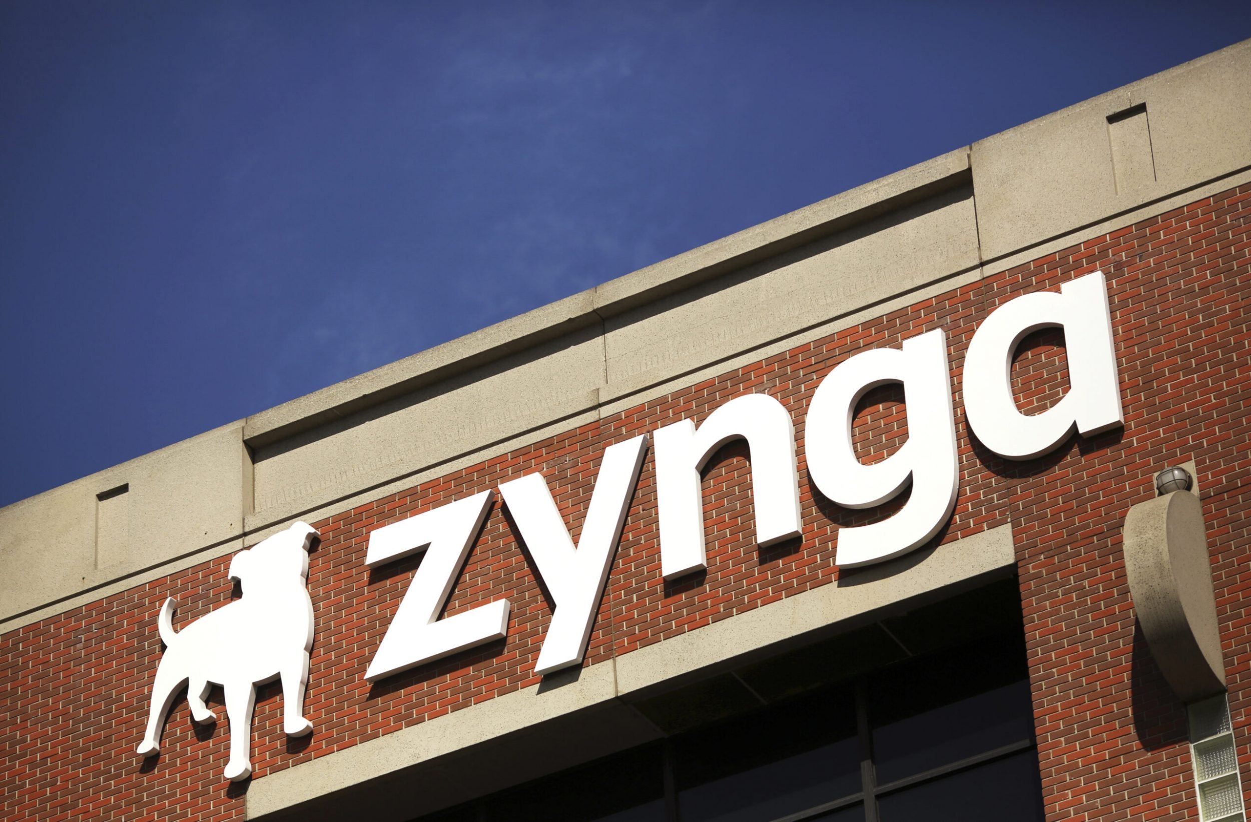 The Zynga logo is pictured at the company’s headquarters in San Francisco