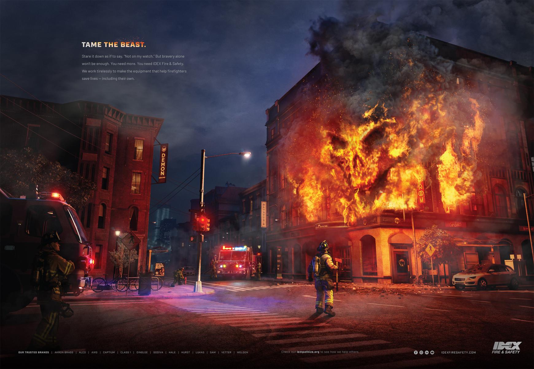 IDEX Fire & Safety Print Ad - Taming Beasts