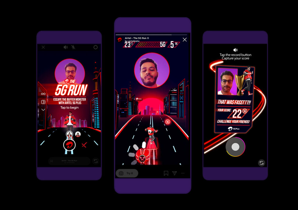 Nash8 Instagram AR game for Airtel